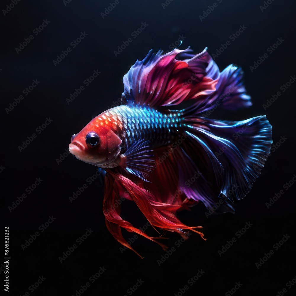 Fototapeta premium betta fish on a black background