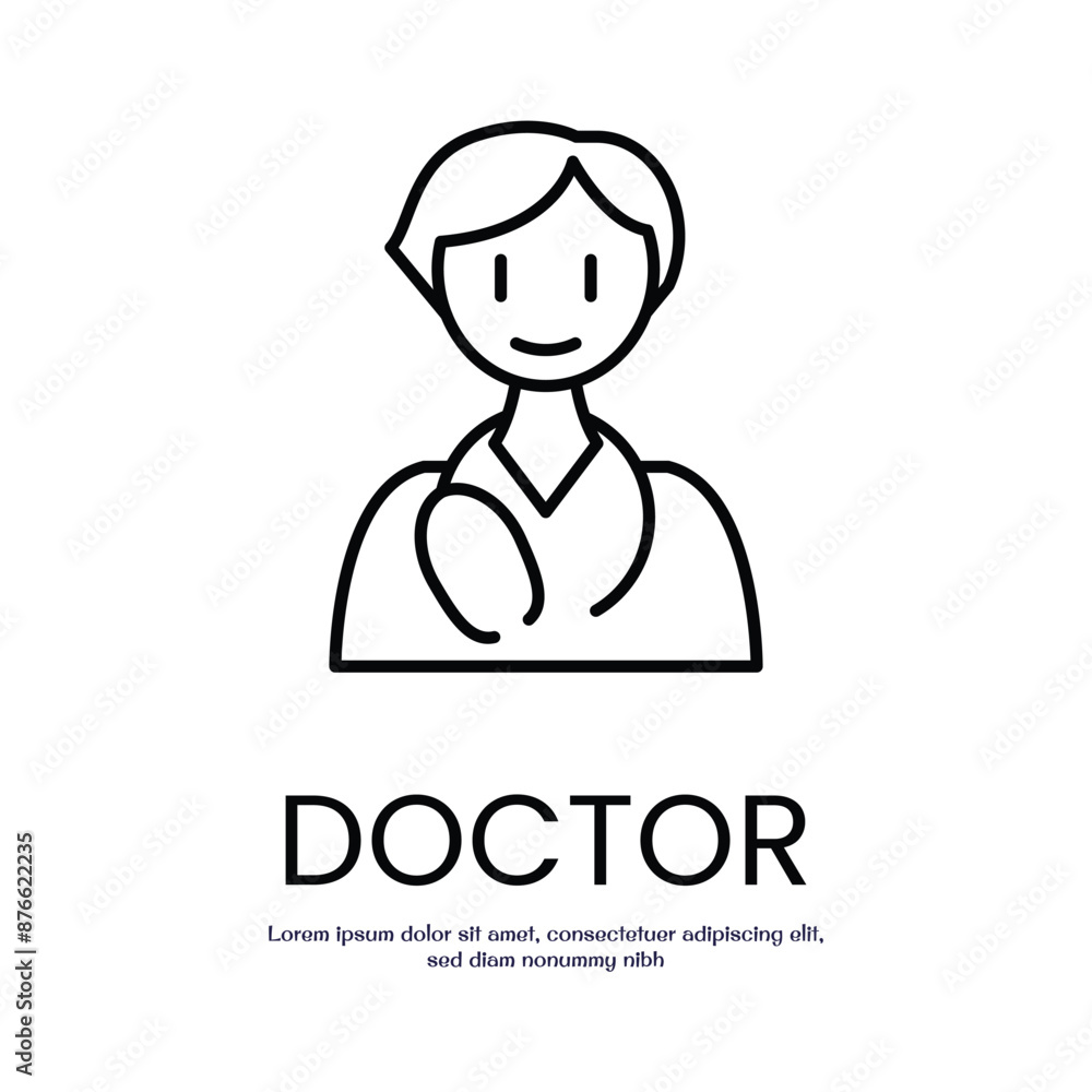 doctor thin outline icon vector design good for web or mobile app doctor thin outline icon vector design good for web or mobile app