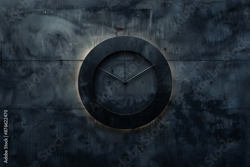 Wallpaper Mural Minimalist Clock with Modern Design on Dark Wall Showcasing Contemporary Aesthetic Torontodigital.ca