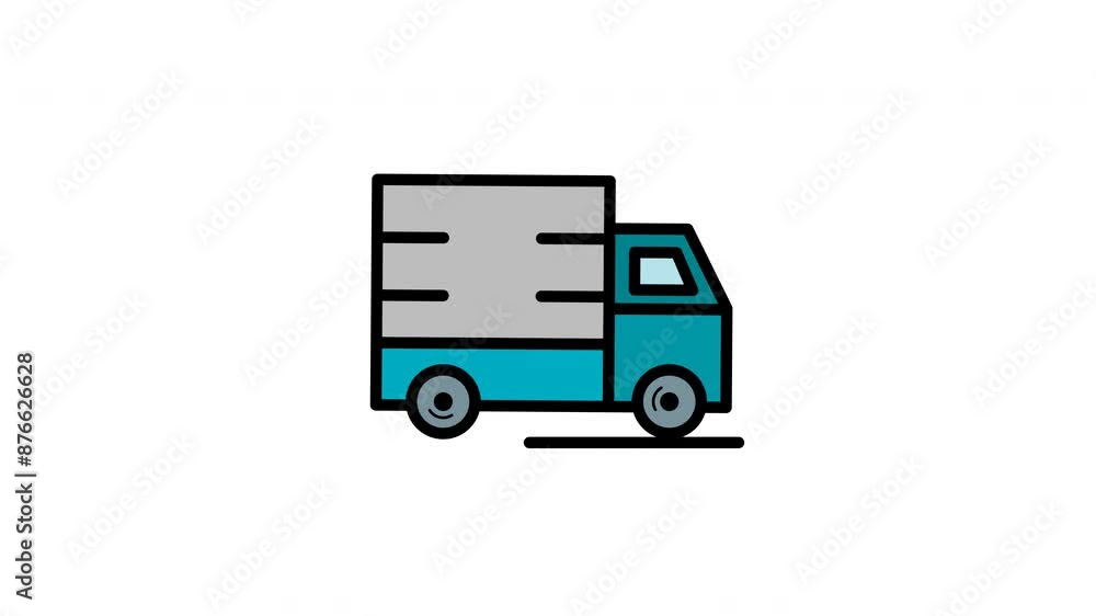 Animated Delivery Truck Icon inFilled Line Style with Alpha Channel. Perfect for Project and Presentations Animated Delivery Truck Icon inFilled Line Style with Alpha Channel. Perfect for Project and Presentations