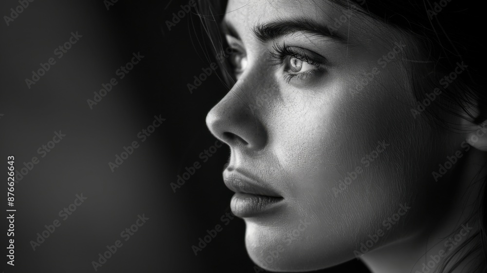 Elegance in Monochrome: Contemplative Portrait of a Timeless Woman Elegance in Monochrome: Contemplative Portrait of a Timeless Woman