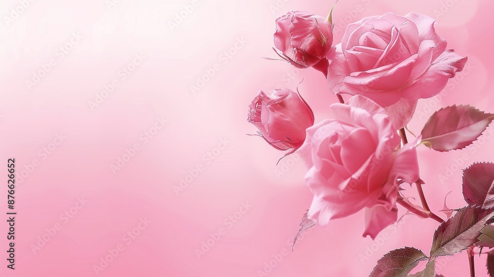Pink Rose Bouquet on Soft Background Pink Rose Bouquet on Soft Background