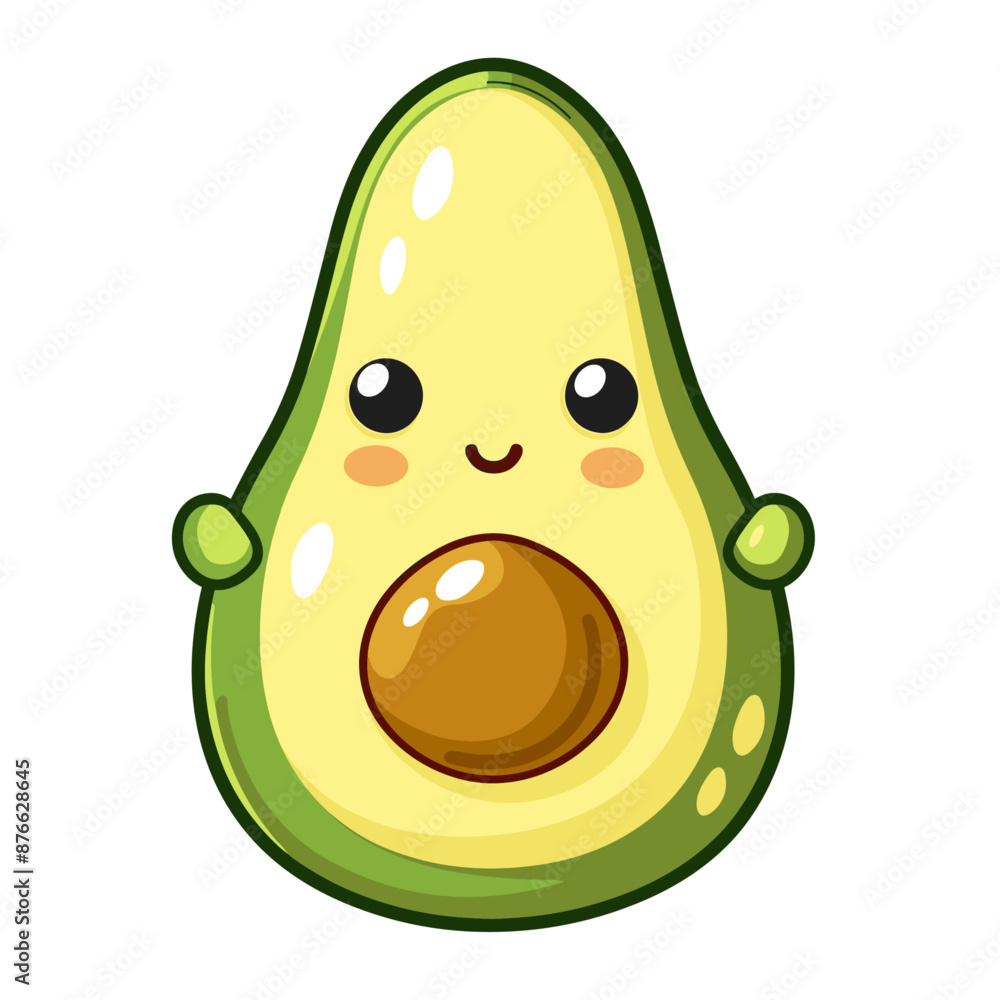 Fototapeta premium Cute Cartoon Avocado Illustration