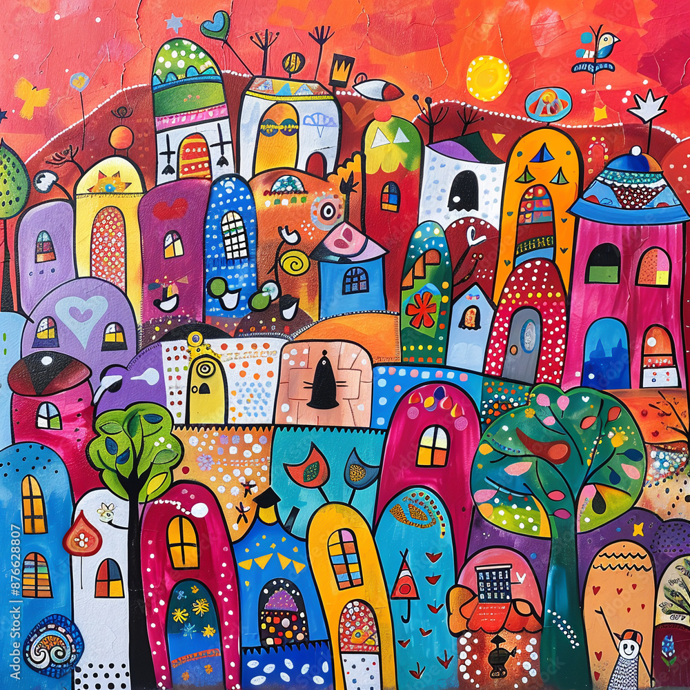 Obraz premium Create a vibrant artistic mural in a youth illustration