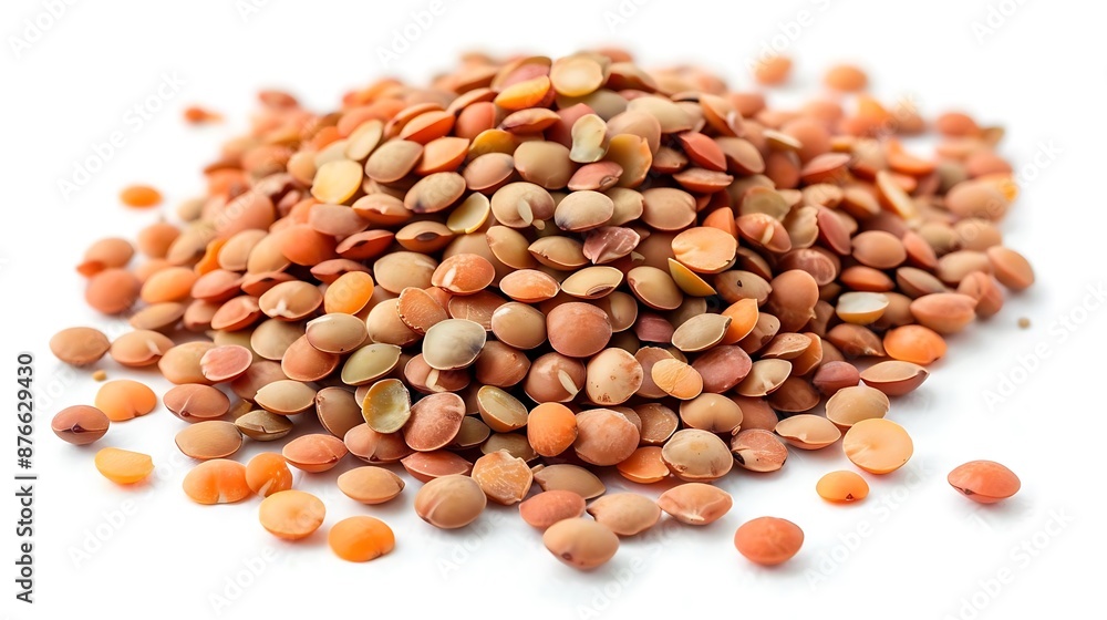 Red Lentils on White Background - Photo Red Lentils on White Background - Photo