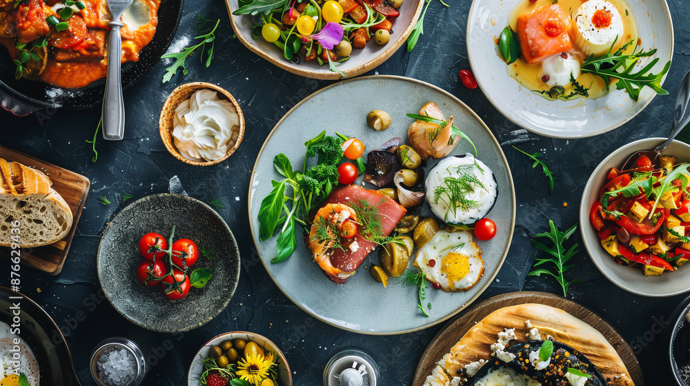 Delicious gourmet dishes featuring fresh ingredients Delicious gourmet dishes featuring fresh ingredients