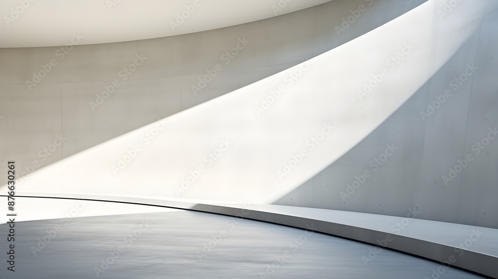 Obraz premium Monumental Architectural Curve Design Abstract Cement Wall Modern Building Space Background