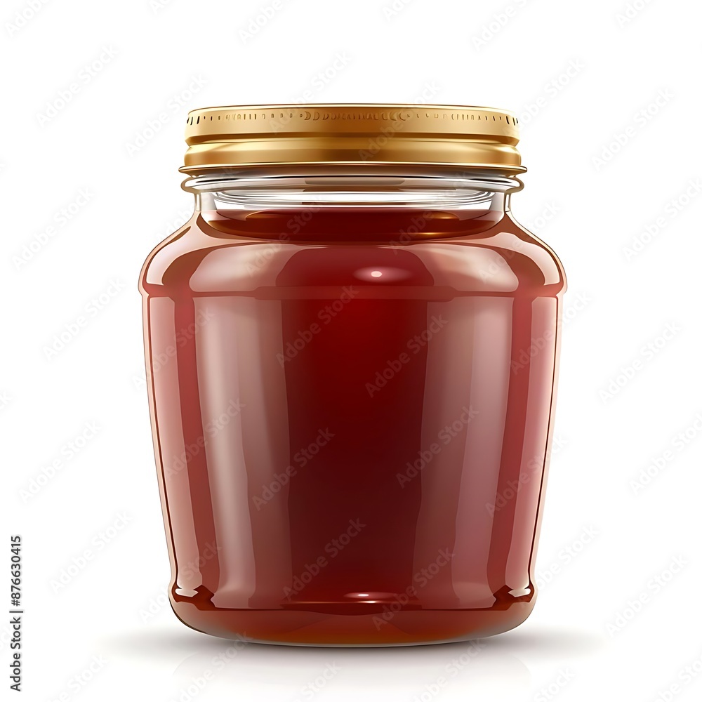 Glass Jar with Gold Lid Illustration Glass Jar with Gold Lid Illustration