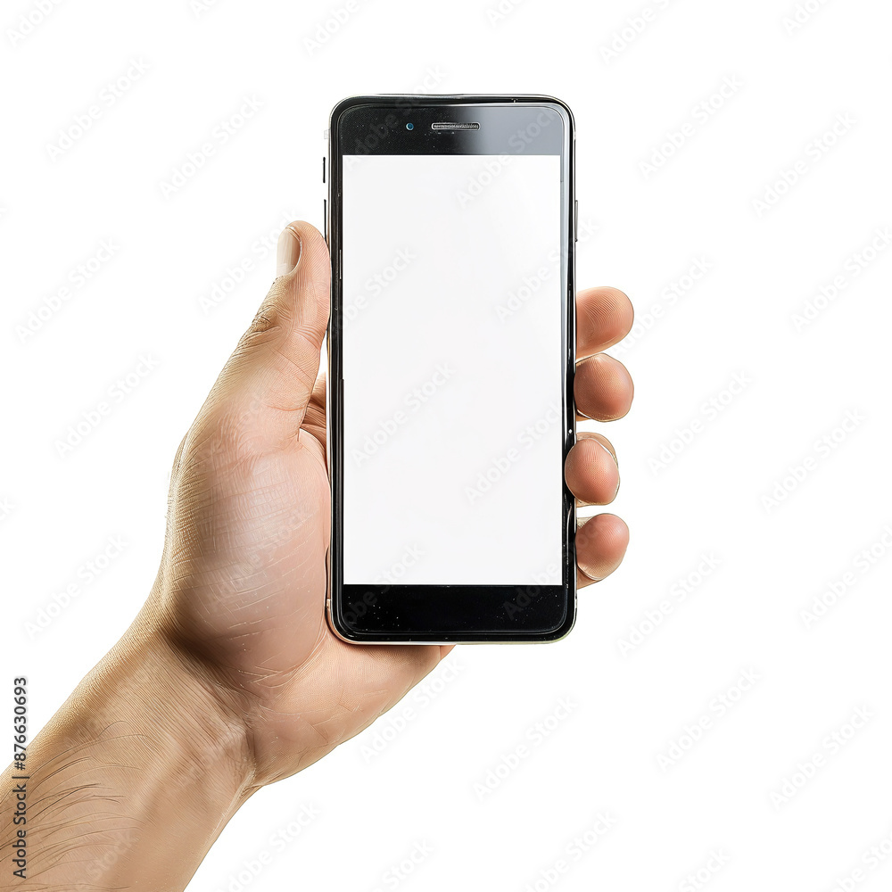 Editorialized Title: Close-up of a Hand Holding a Smartphone with a Blank Screen.technology Editorialized Title: Close-up of a Hand Holding a Smartphone with a Blank Screen.technology