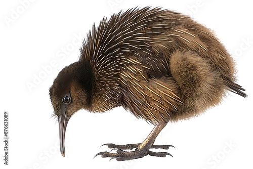 Realistic Image of a Brown Kiwi Bird