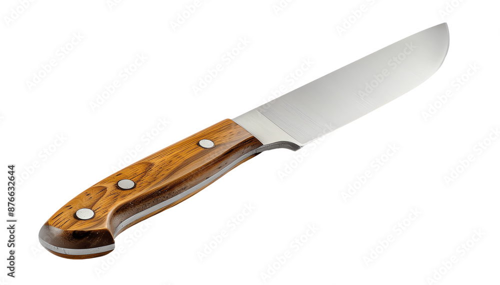 Closeup of a Kitchen Knife with Wooden Handle. Closeup of a Kitchen Knife with Wooden Handle.
