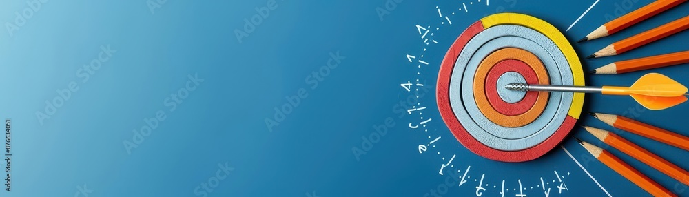 Arrow hitting a target labeled with investment goals, investment, achieving financial milestones Arrow hitting a target labeled with investment goals, investment, achieving financial milestones