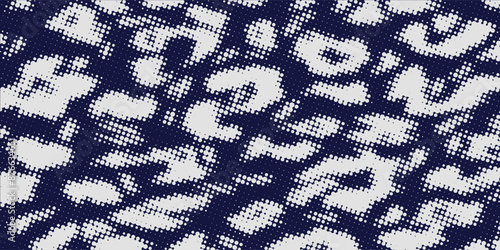 Dots halftone white and blue color pattern gradient grunge texture background.