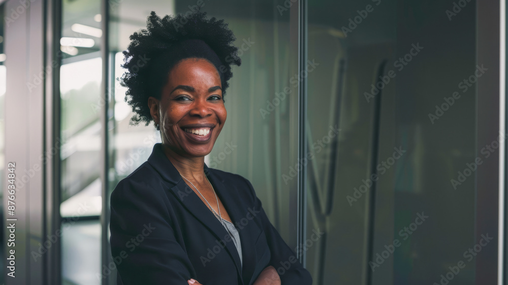 Fototapeta premium Confident Female Executive in Modern Office