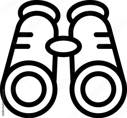 Line icon of binoculars, representing the concept of observing and searching