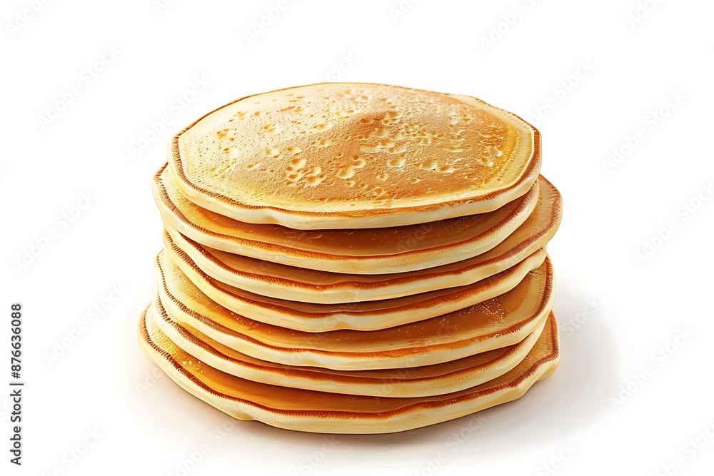 Stack of Golden Brown Pancakes - 3D Illustration Stack of Golden Brown Pancakes - 3D Illustration