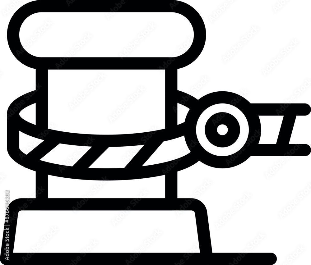 Icon of a grinding machine polishing a floor with a rotating disc Icon of a grinding machine polishing a floor with a rotating disc