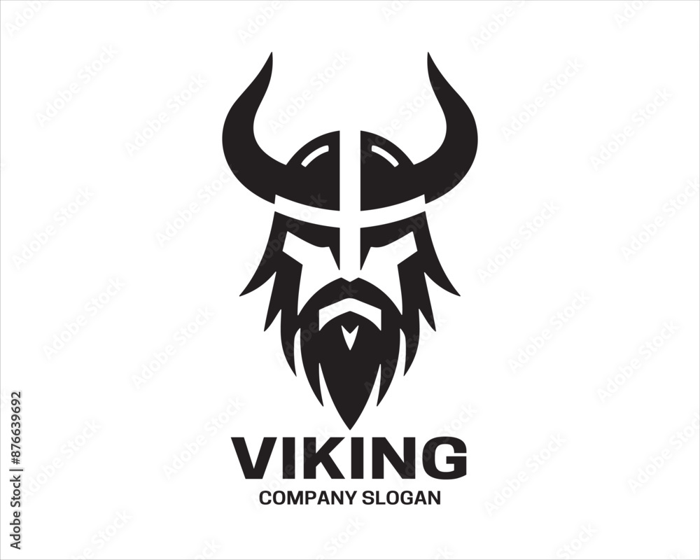 Viking Head Logo Design Icon Symbol Vector Template. Viking Silhouette. Viking Head Logo Design Icon Symbol Vector Template. Viking Silhouette.
