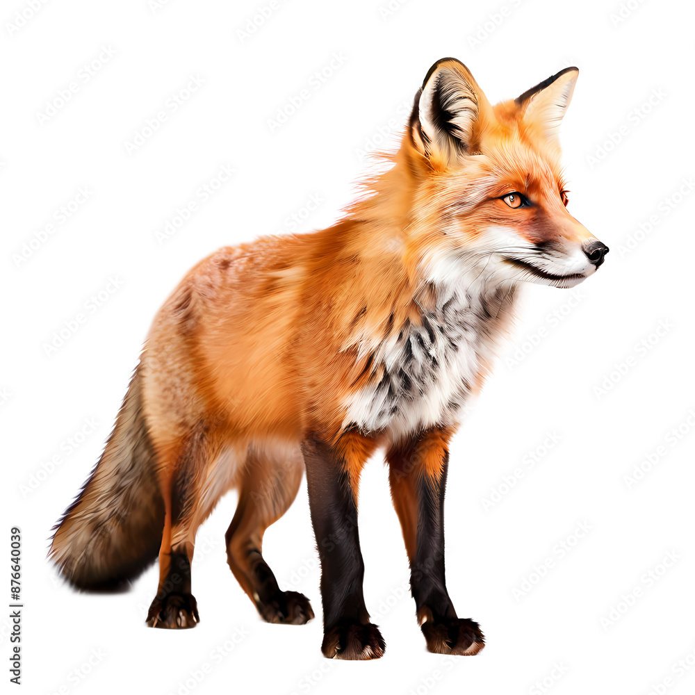 Fototapeta premium Red fox png, AI Generated