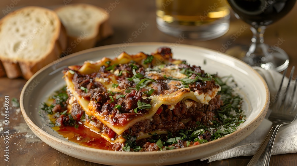 Lasagna with Meat Sauce and Fresh Basil Lasagna with Meat Sauce and Fresh Basil