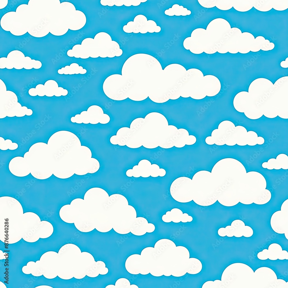 Cartoon Clouds on Blue Sky Background Cartoon Clouds on Blue Sky Background