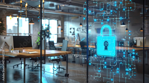 Office Cybersecurity Warning: Data Protection and Hacker