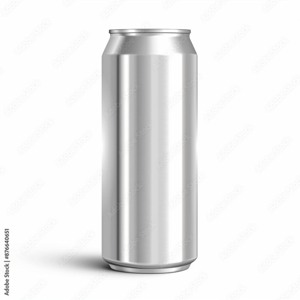Vector silver can mockup, blank packaging for energy drink white background Vector silver can mockup, blank packaging for energy drink white background