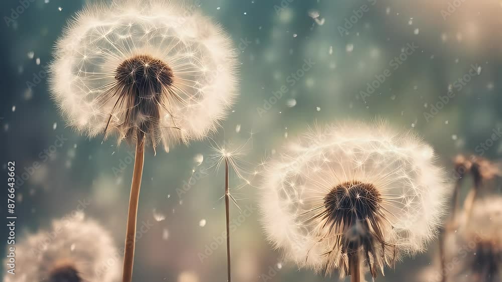 dandelions art light tones freedom of flight dandelions art light tones freedom of flight