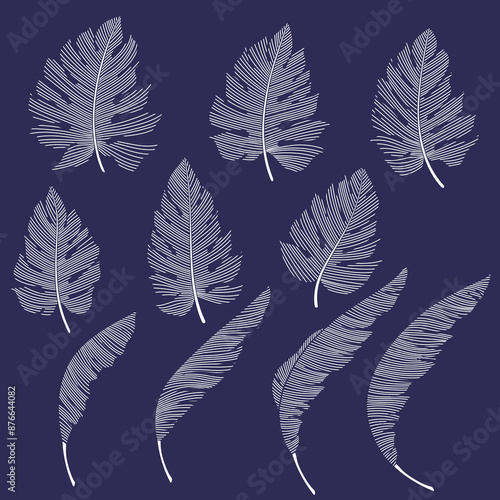 An abstract representation of tropical plants,