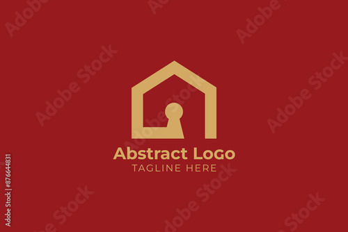 letter  C U home safety and security abstract logo, letter C home key hole lock secyurity logo
