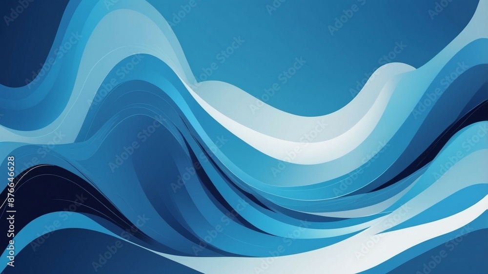 Fototapeta premium 3d abstract blue background. Generated AI.