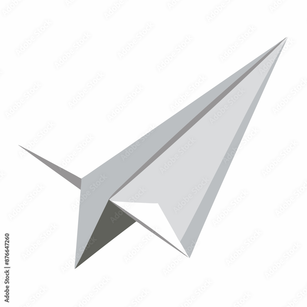 On a white background, a realistic blue paper plane On a white background, a realistic blue paper plane
