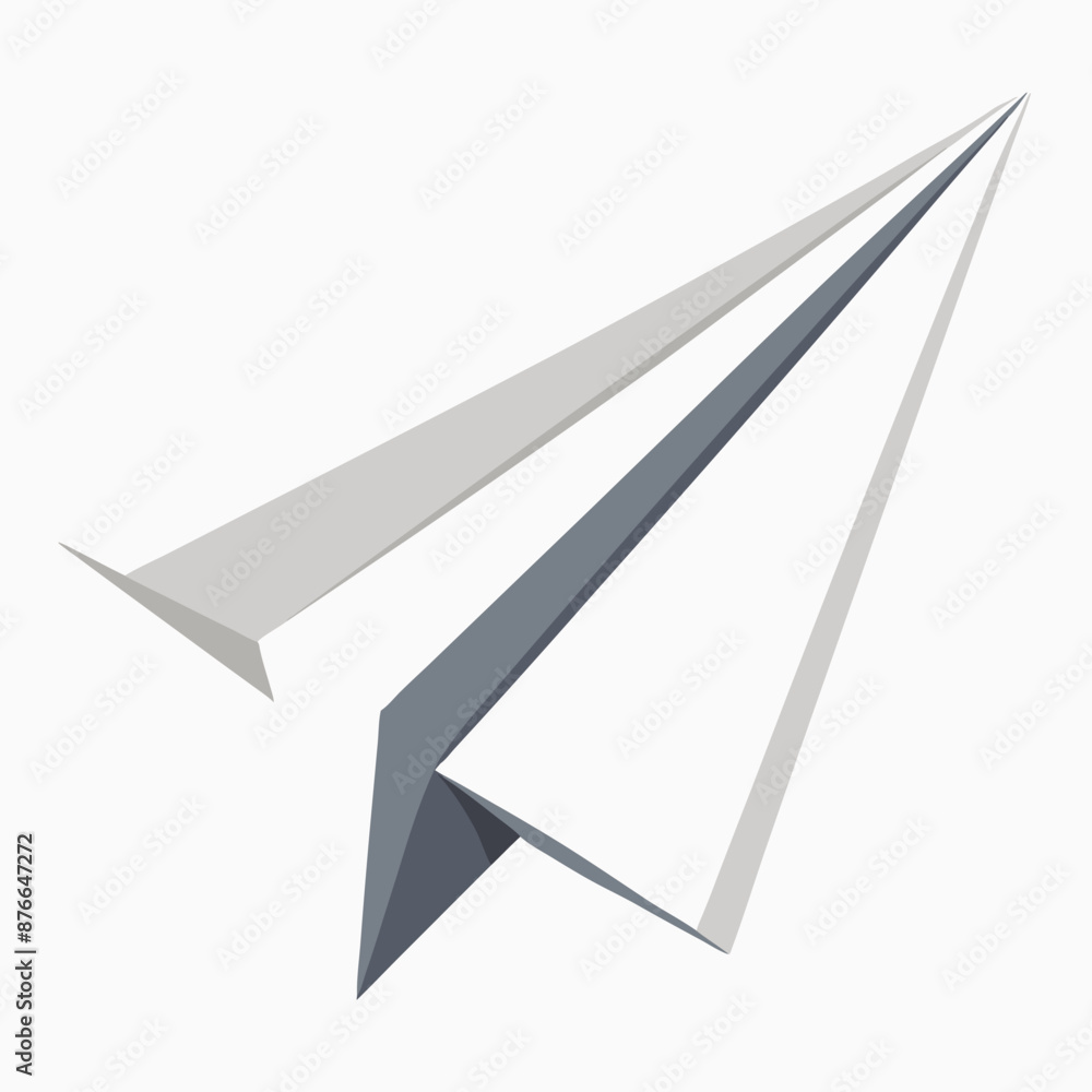 On a white background, a realistic blue paper plane On a white background, a realistic blue paper plane