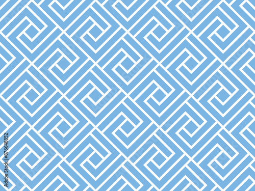 Abstract geometric pattern. A seamless vector background. White and blue ornament. Graphic modern pattern. Simple lattice graphic design