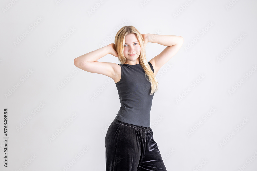 ストレッチする外国人女性 Foreign woman stretching ストレッチする外国人女性 Foreign woman stretching