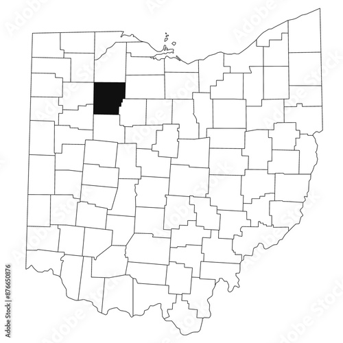 Photos Map of Hancock County in Ohio state on white background