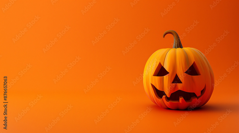 Bright orange background for Halloween. Yellow samhain pumpkin, jack-o-lantern. Halloween banner, poster. Copyspace for your text. Bright orange background for Halloween. Yellow samhain pumpkin, jack-o-lantern. Halloween banner, poster. Copyspace for your text.
