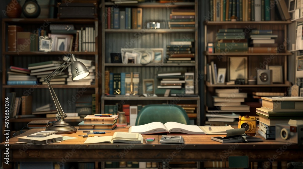 Immersed in Knowledge: Person Making Informed Decisions in Cozy Study Surrounded by Books and Notes Immersed in Knowledge: Person Making Informed Decisions in Cozy Study Surrounded by Books and Notes