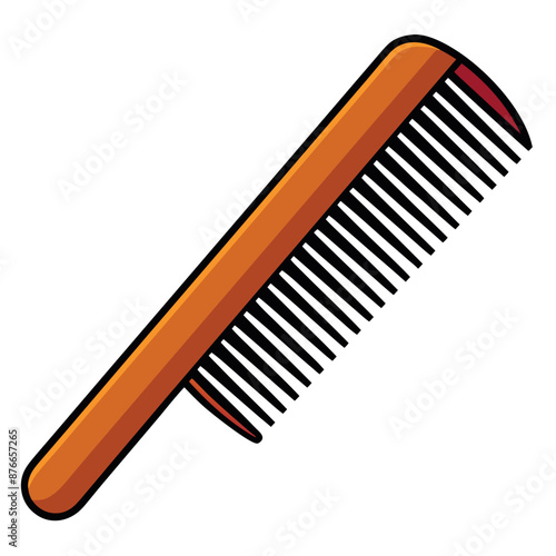 Practical The vector artwork of a comb on a white backdrop is used for combing hair.