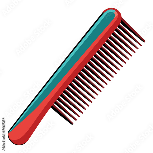 Practical The vector artwork of a comb on a white backdrop is used for combing hair.