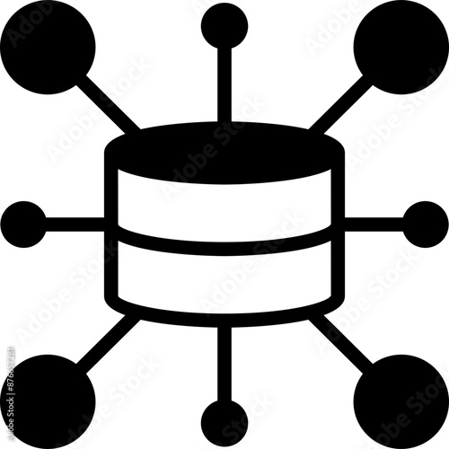 Content Delivery Network Glyph Icon Vector