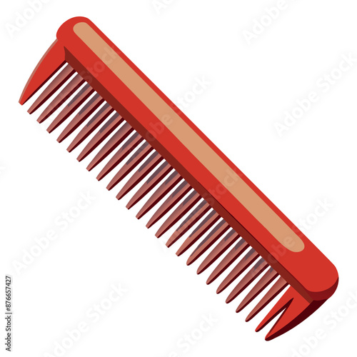 Practical The vector artwork of a comb on a white backdrop is used for combing hair.