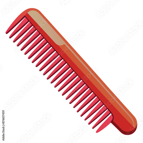Practical The vector artwork of a comb on a white backdrop is used for combing hair.