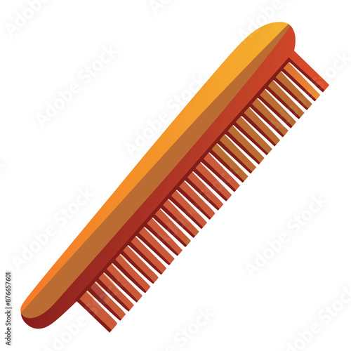 Practical The vector artwork of a comb on a white backdrop is used for combing hair.