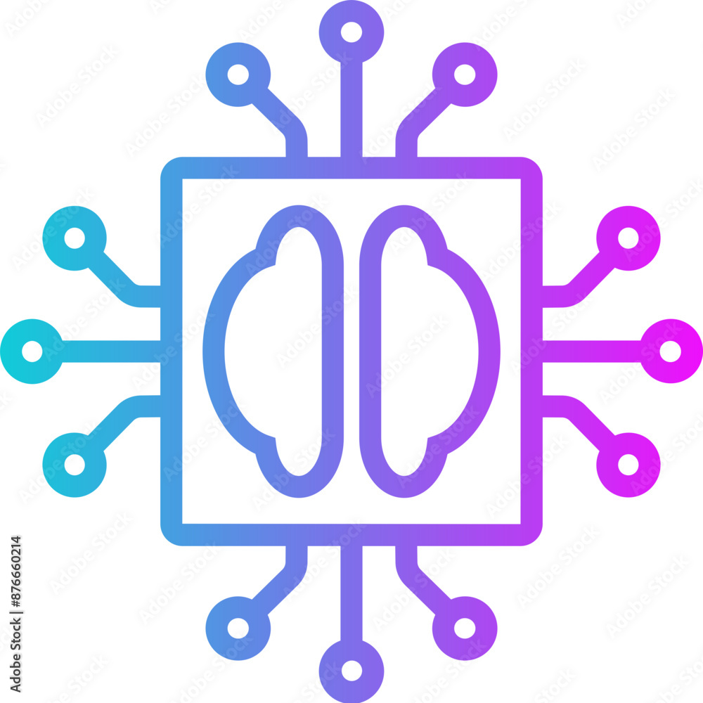 Machine Learning Gradient Icon Vector Machine Learning Gradient Icon Vector