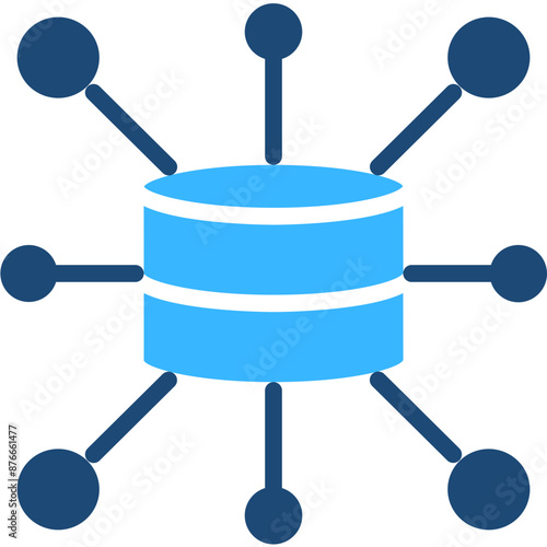 Content Delivery Network Solid Color Icon Vector