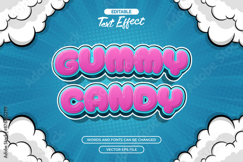 Gummy candy text effect