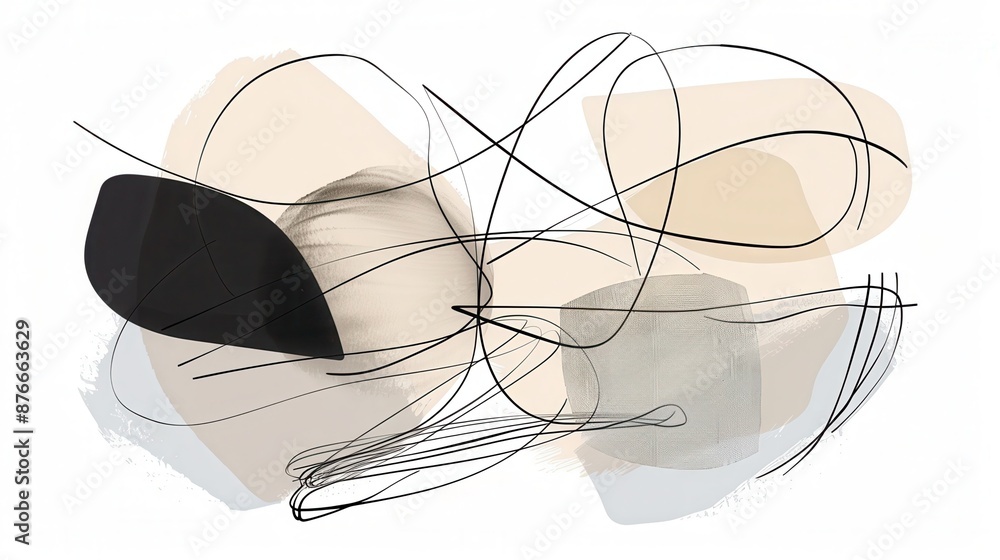 Minimalistic abstract art subtle earthy tones curvilinear lines, perfect modern interior decor artistic backgrounds. Minimalistic abstract art subtle earthy tones curvilinear lines, perfect modern interior decor artistic backgrounds.