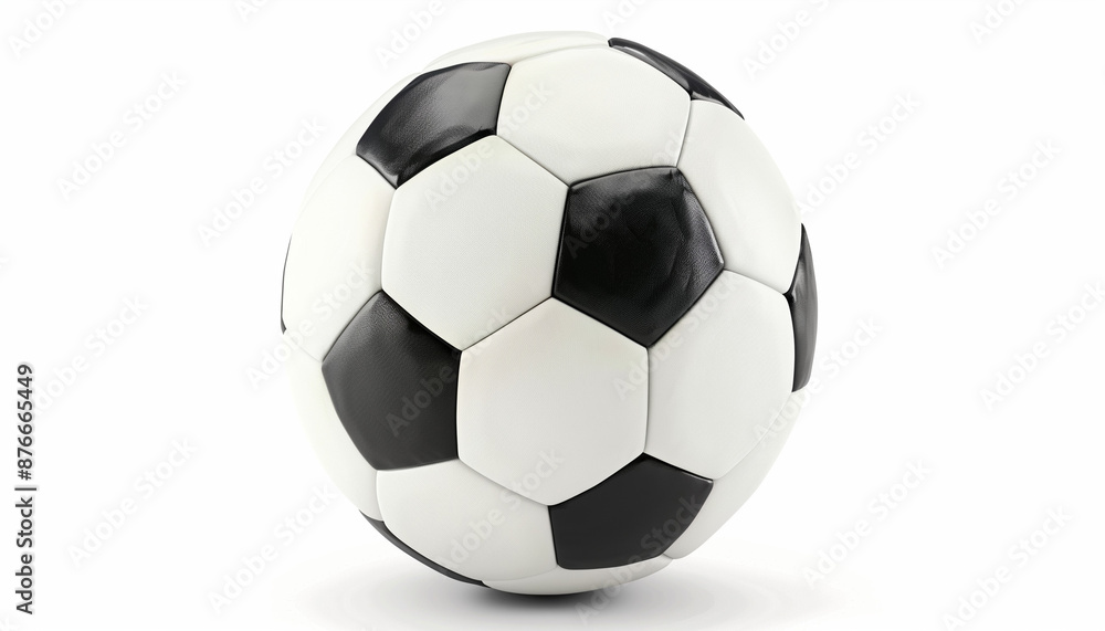 a traditional black and white soccer ball on a white background a traditional black and white soccer ball on a white background