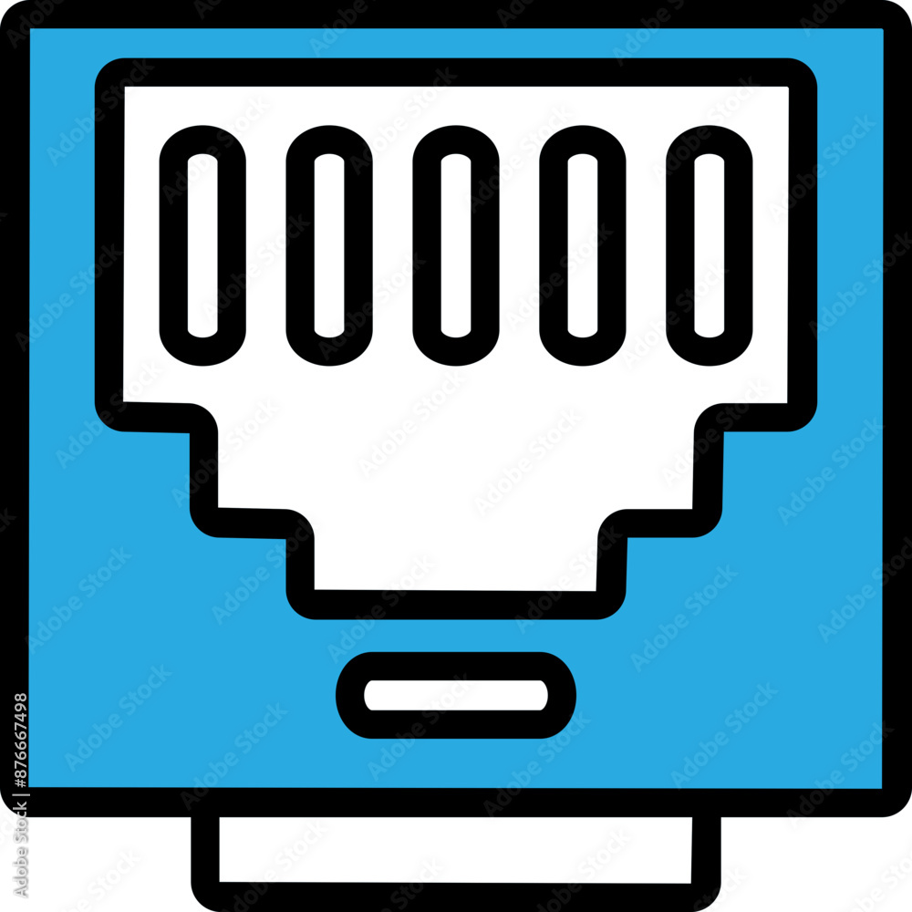 Ethernet Blue Icon Vector Ethernet Blue Icon Vector